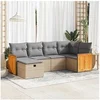 Image de Salon de jardin resine tressee beige 6 pieces x 59 x 69 6 personnes