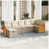 Image de Salon de jardin vidaxl resine tressee beige 7 pieces 62 x 59 x 69 cm