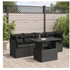 Image de Salon de jardin 5 pcs avec coussins noir résine tressée 3326086