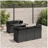 Image de Salon de jardin 6 pieces noir 5 personnes 100 x 55 x 73 cm resine tressee