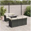 Image de Salon de jardin GENERIQUE resine tressee 5 personnes 6 pieces 55 x 55 x 73 cm noir