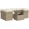 Image de Salon de jardin vidaxl resine tressee 7 pieces beige 55 x 55 x 73 cm 2 personnes