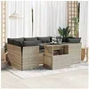 Image de Salon de jardin GENERIQUE 6 personnes 7 pieces gris 100 x 55 x 73 cm resine tressee