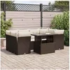 Image de Ensembles canapés, fauteuils et tables de jardin resine tressee marron 7 pieces 6 personnes