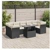 Image de Salon de jardin 8 pcs avec coussins noir résine tressée 3326117