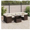 Image de Salon de jardin resine tressee marron 8 pieces 7 personnes