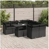 Image de Salon de jardin GENERIQUE resine tressee 8 personnes noir 100 x 55 x 73 cm 9 pieces