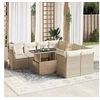 Image de Salon de jardin rotin beige 8 personnes 100 x 55 x 73 cm 9 pieces