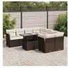 Image de Salon de jardin avec coussins 9 pcs marron résine tressée 3326134