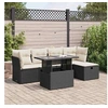 Image de Ensembles canapes. fauteuils et tables de jardin resine tressee noir 6 pieces 5 personnes