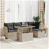 Image de Ensembles canapes. fauteuils et tables de jardin resine tressee gris 6 pieces 5 personnes