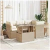 Image de Salon de jardin vidaxl resine tressee beige 5 pieces 100 x 55 x 73 cm 2 personnes