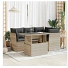 Image de Salon de jardin GENERIQUE 5 pieces 4 personnes gris 100 x 55 x 73 cm resine tressee