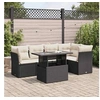 Image de Salon de jardin noir resine tressee 6 pieces x 53.0 x 55.0 cm 5 personnes