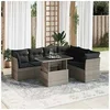 Image de Salon de jardin GENERIQUE 7 pieces 2 personnes gris 100 x 55 x 73 cm resine tressee
