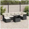 Image de Salon de jardin 7 personnes 8 pieces resine tressee 100.0 x 55 x 73 cm noir