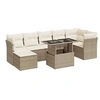 Image de Salon de jardin vidaxl bois massif 8 pieces beige 100 x 55 x 73 cm 2 personnes