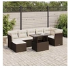 Image de Ensembles canapés, fauteuils et tables de jardin resine tressee marron 8 pieces 7 personnes