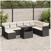 Image de Salon de jardin resine tressee noir 9 pieces 100.0 x 55 x 73 9 personnes