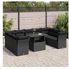 Image de Salon de jardin resine tressee noir 10 pieces 9 personnes