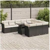 Image de Salon de jardin resine tressee noir 10 personnes 55 x 53 x 73 cm 11 pieces
