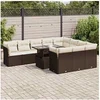 Image de Salon de jardin resine tressee marron 11 pieces 10 personnes