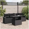 Image de Salon de jardin resine tressee noir 5 pieces x 65.5 x 69 4 personnes
