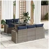 Image de Salon de jardin modulable GENERIQUE resine tressee gris 6 pieces 55 x 62 x 69 cm
