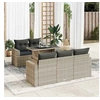 Image de Salon de jardin 6 pcs avec coussins gris clair résine tressée 3326253