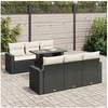 Image de Salon de jardin resine noir 7 pieces x 65.5 x 69 7 personnes