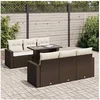 Image de Salon de jardin resine tressee marron 7 pieces x 65.5 x 69 7 personnes