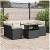 Image de Salon de jardin GENERIQUE resine tressee noir 7 pieces 62 x 100 x 69 cm 6 personnes