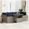 Image de Salon de jardin GENERIQUE 7 pieces resine tressee 55 x 62 x 69 cm