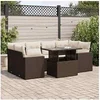 Image de Salon de jardin GENERIQUE 6 personnes 7 pieces 62 x 65.5 x 69 cm resine tressee