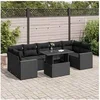 Image de Salon de jardin resine tressee noir 8 pieces 62 x 65.5 x 69 cm 7 personnes