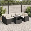 Image de Ensembles canapes. fauteuils et tables de jardin resine tressee noir 8 pieces x 65.5 x 69 8 personnes