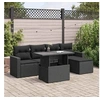Image de Salon de jardin resine tressee noir 6 pieces x 65.5 x 69 6 personnes