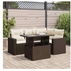Image de Salon de jardin resine tressee marron 5 pieces 62 x 65.5 x 69 4 personnes