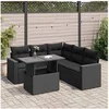 Image de Salon de jardin resine tressee noir 6 pieces 62 x 65.5 x 69 5 personnes