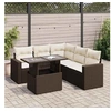 Image de Salon de jardin resine tressee marron 6 pieces 62 x 65.5 x 69 6 personnes
