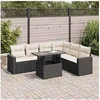 Image de Salon de jardin resine tressee noir 7 pieces x 65.5 x 69 7 personnes