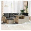 Image de Salon de jardin GENERIQUE resine tressee 6 personnes gris 62 x 65.5 x 69 cm 7 pieces