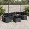Image de Salon de jardin extensible GENERIQUE - Lot de 8 pièces - 7 personnes - Résine tressée - Noir