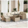 Image de Salon de jardin 2 personnes beige resine tressee 62 x 65.5 x 69 cm 8 pieces
