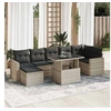 Image de Salon de jardin GENERIQUE 8 pieces resine tressee gris 62 x 65.5 x 69 cm 7 personnes