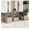 Image de Salon de jardin resine tressee beige 10 pieces x 65.5 x 69 9 personnes