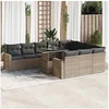Image de Salon de jardin resine tressee gris 11 pieces x 65.5 x 69 11 personnes