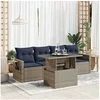 Image de Salon de jardin modulable 5 pieces gris resine tressee 55 x 62 x 69 cm
