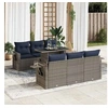 Image de Salon de jardin avec coussins 7 pcs gris résine tressée acacia 3326422