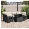 Image de Salon de jardin 7 pcs avec coussins noir résine tressée 3326427